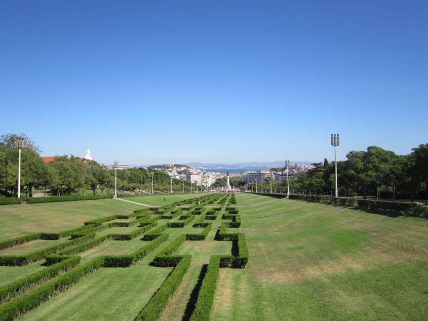 Lisbon city skyline garden park