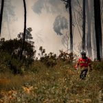 Firefighters and dry countryside during Portugal's wildfire season