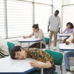 Portuguese secondary school students waiting for exam results