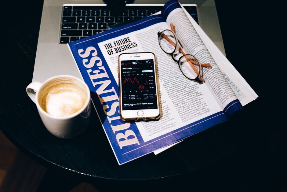 Person viewing financial investment content on a smartphone